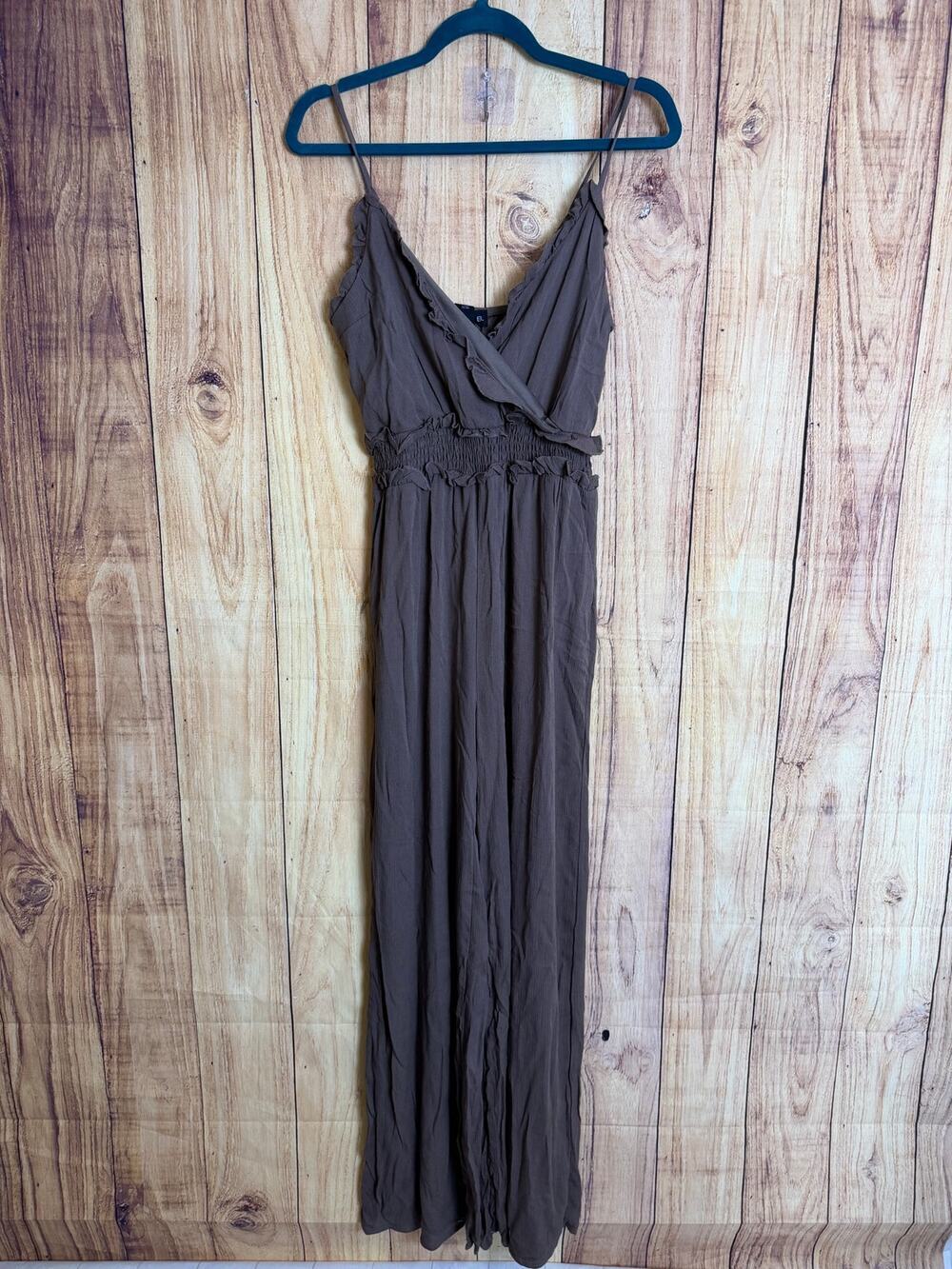 Arden B Gauze One Piece Wide Legged Romper Brown Women's Size M